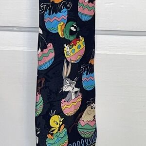 Looney Tunes Mania Tie | 1994 Easter Eggs Filled with Characters on Black Tie